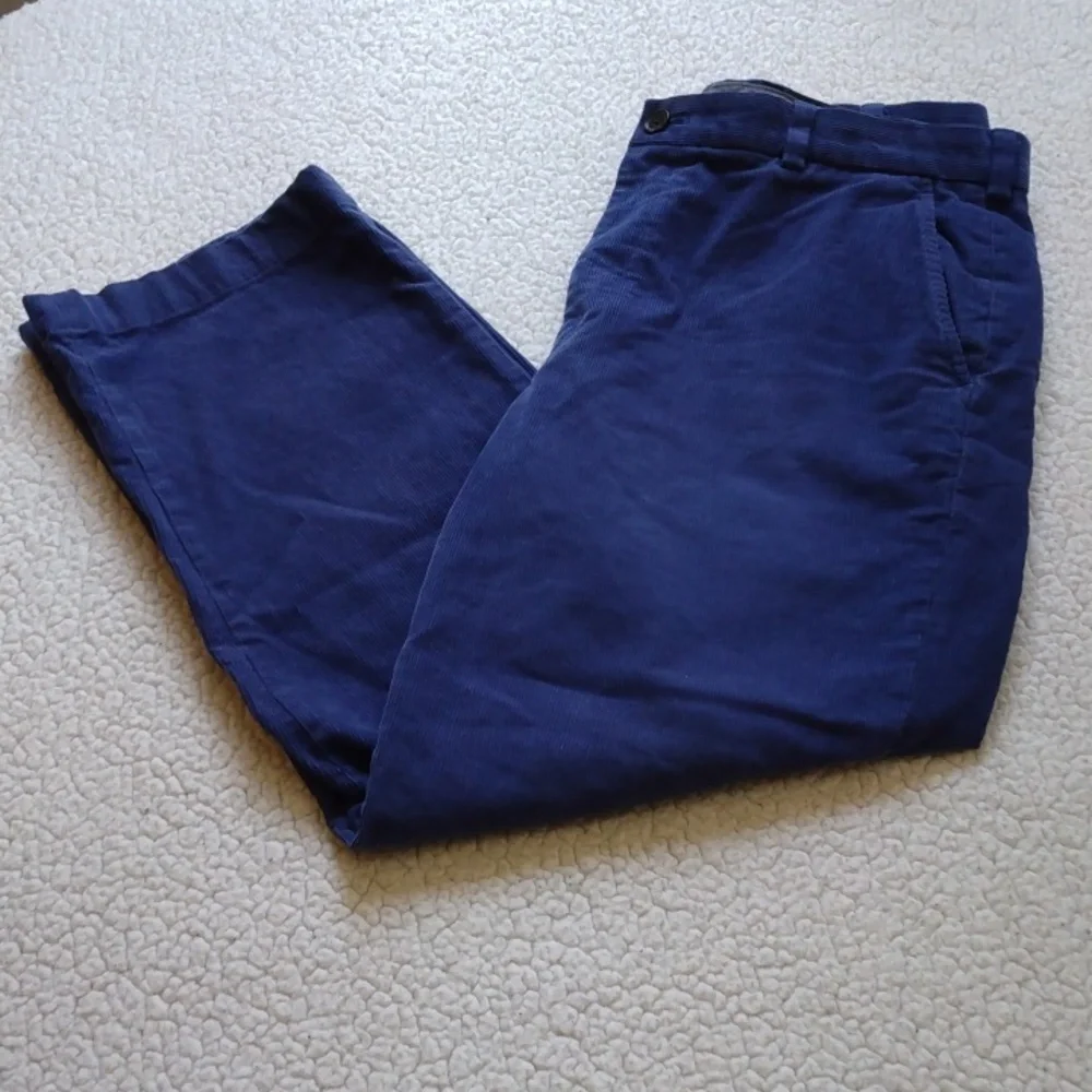 Brooks Brothers Blue Cotton Corduroy Pants (Clark Fit)  36 - 27.5